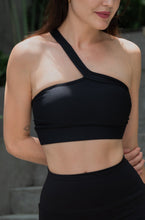 Load image into Gallery viewer, Bianca One-Shoulder Ribbed Bra (Black)
