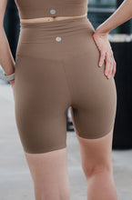 Load image into Gallery viewer, Venus Ribbed Biker Shorts (Mocha)
