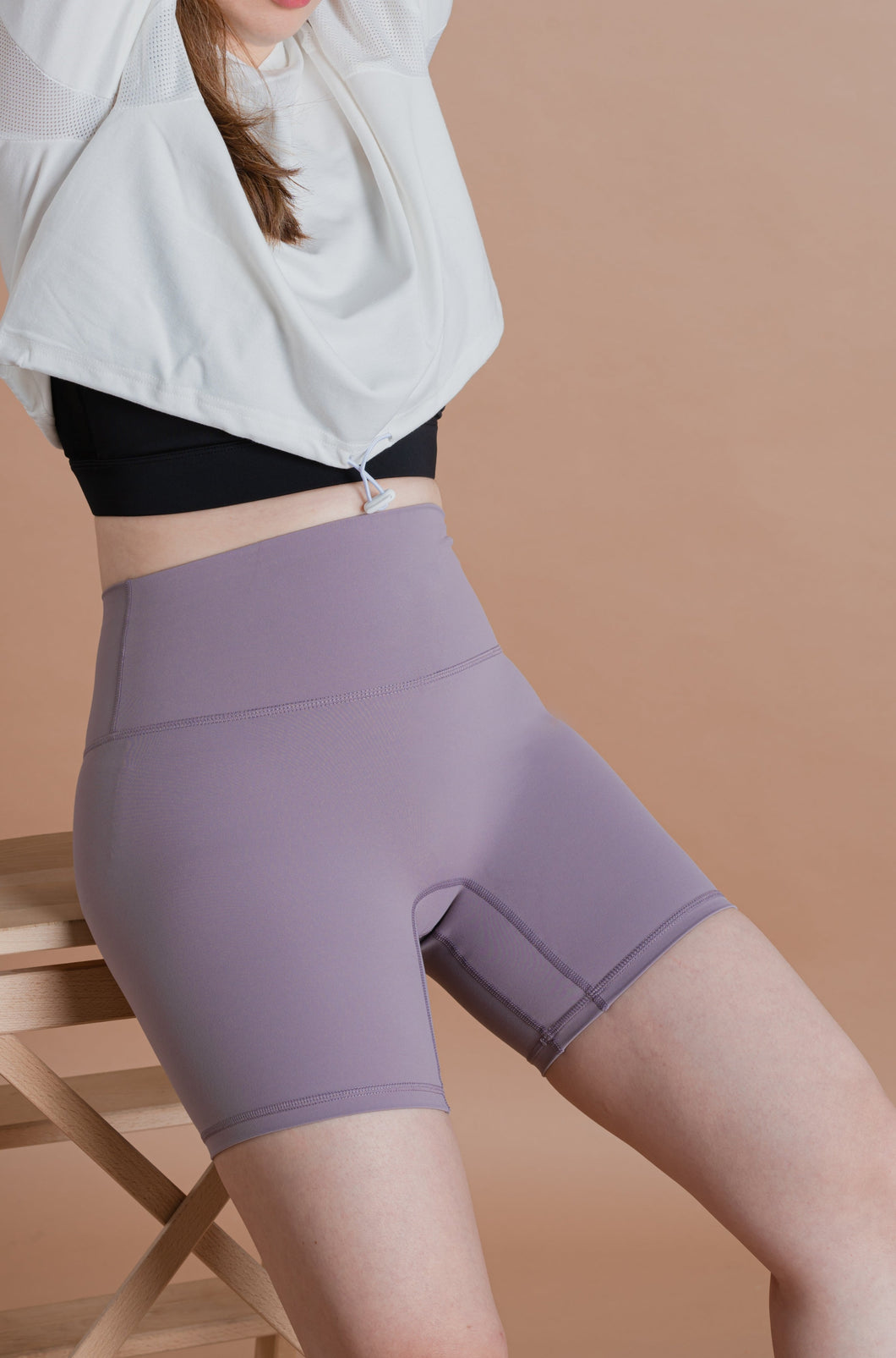 Karine Biker Shorts (Light Ash Purple)